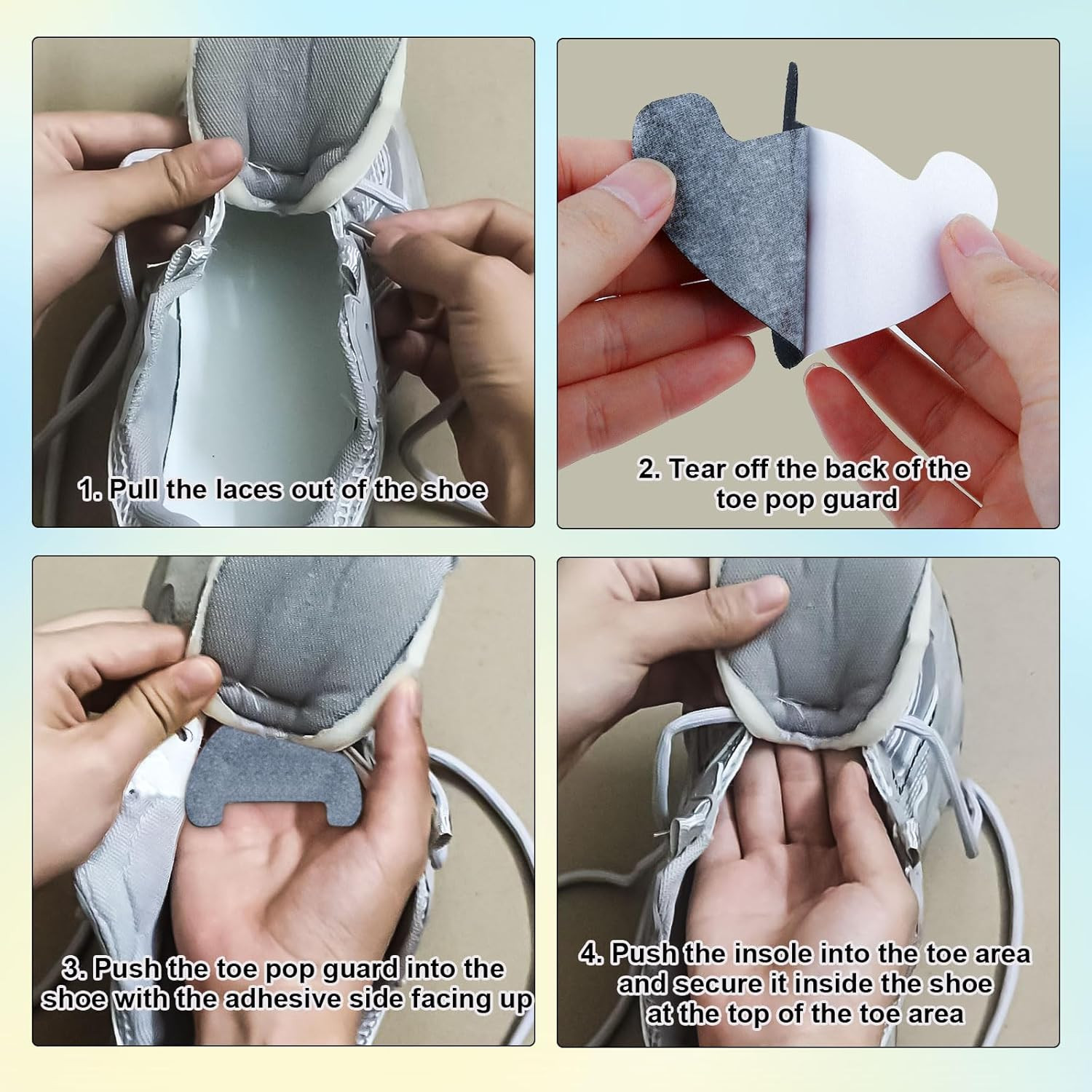 8pcs Toe Guards for Shoes, Shoe Toe Protector Boot Inserts Hole Patches