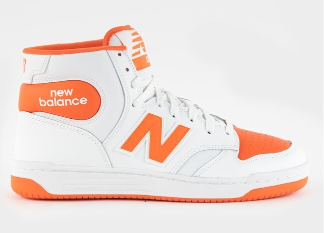 NEW BALANCE 480 SIZE 10 TO 15 MENS WHITE ORANGE BLACK HIGH TOP SNEAKER