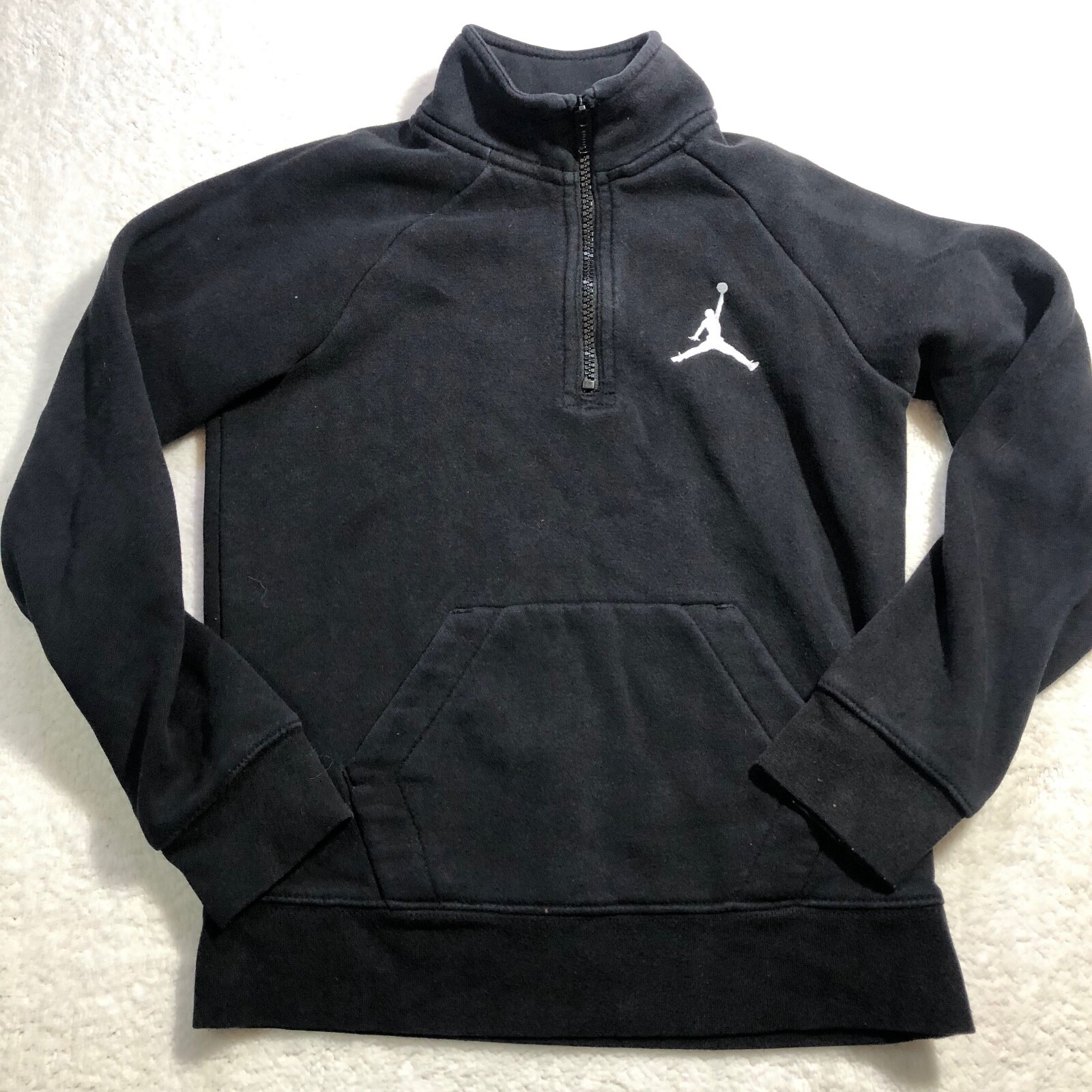 Air Jordan Youth Small Sweatshirt Pullover 1/4 Zip Black *