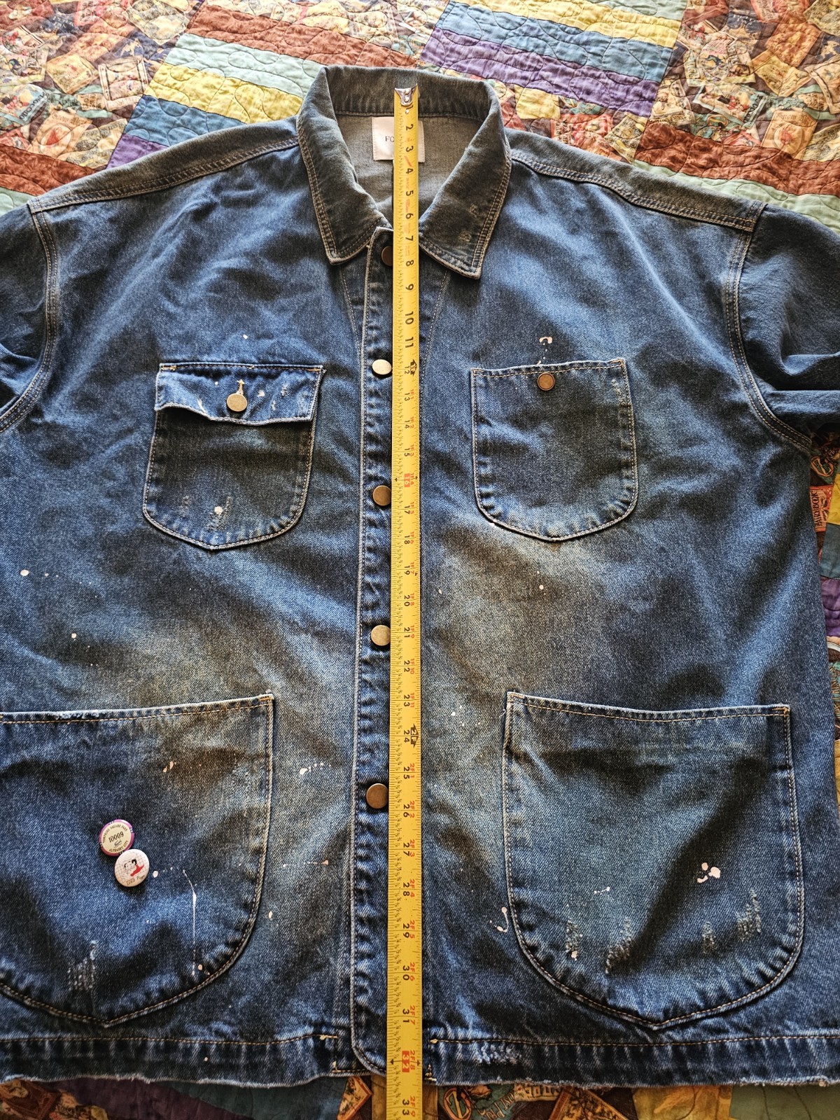 🚨🔥FOUND SANDWASH BLUE KAVIR PAINTER DENIM JACKET MEN SIZE XL RETAIL $168.00
