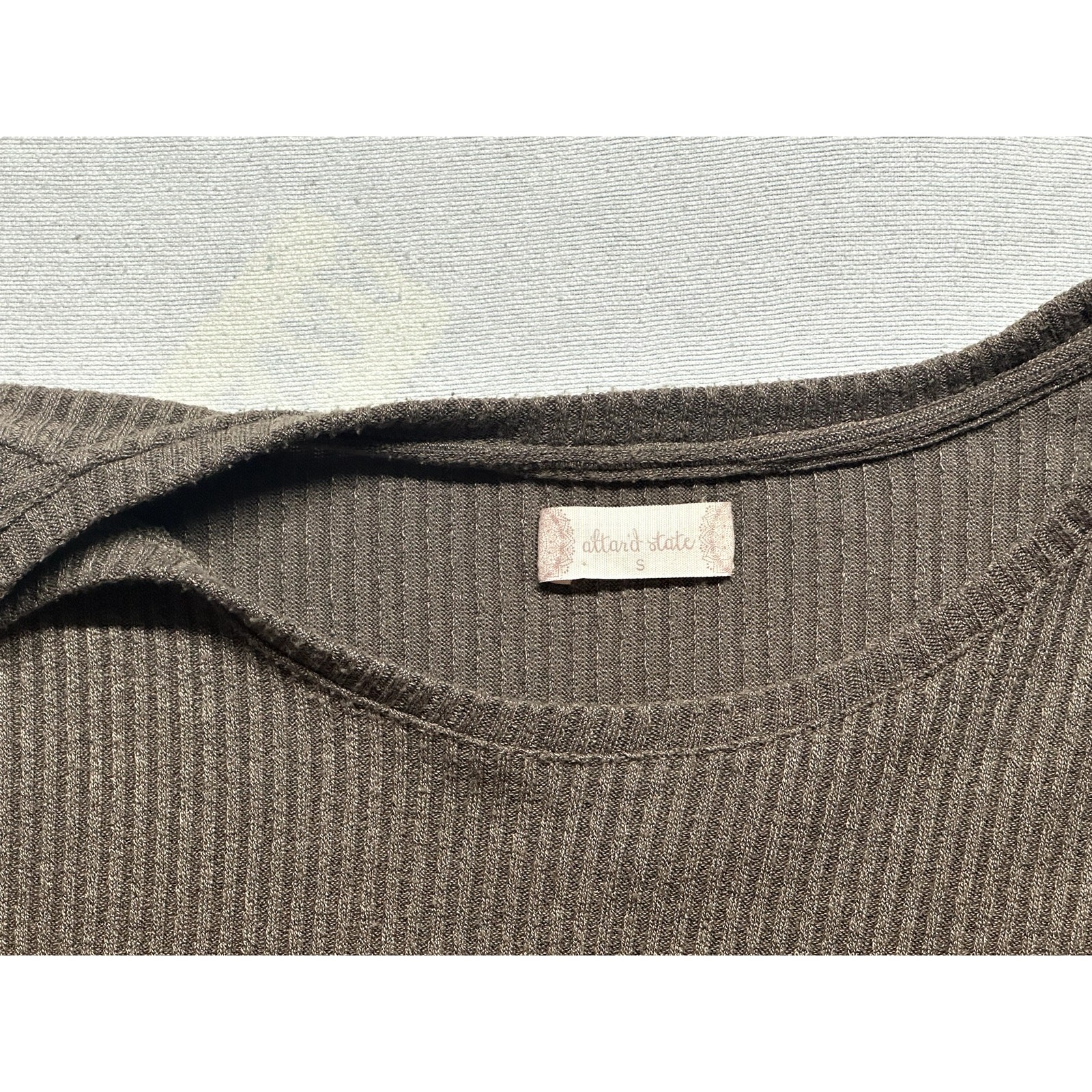 Altar’d State Olive Green Oversized Knit Pullover Top Small Boho Slouchy