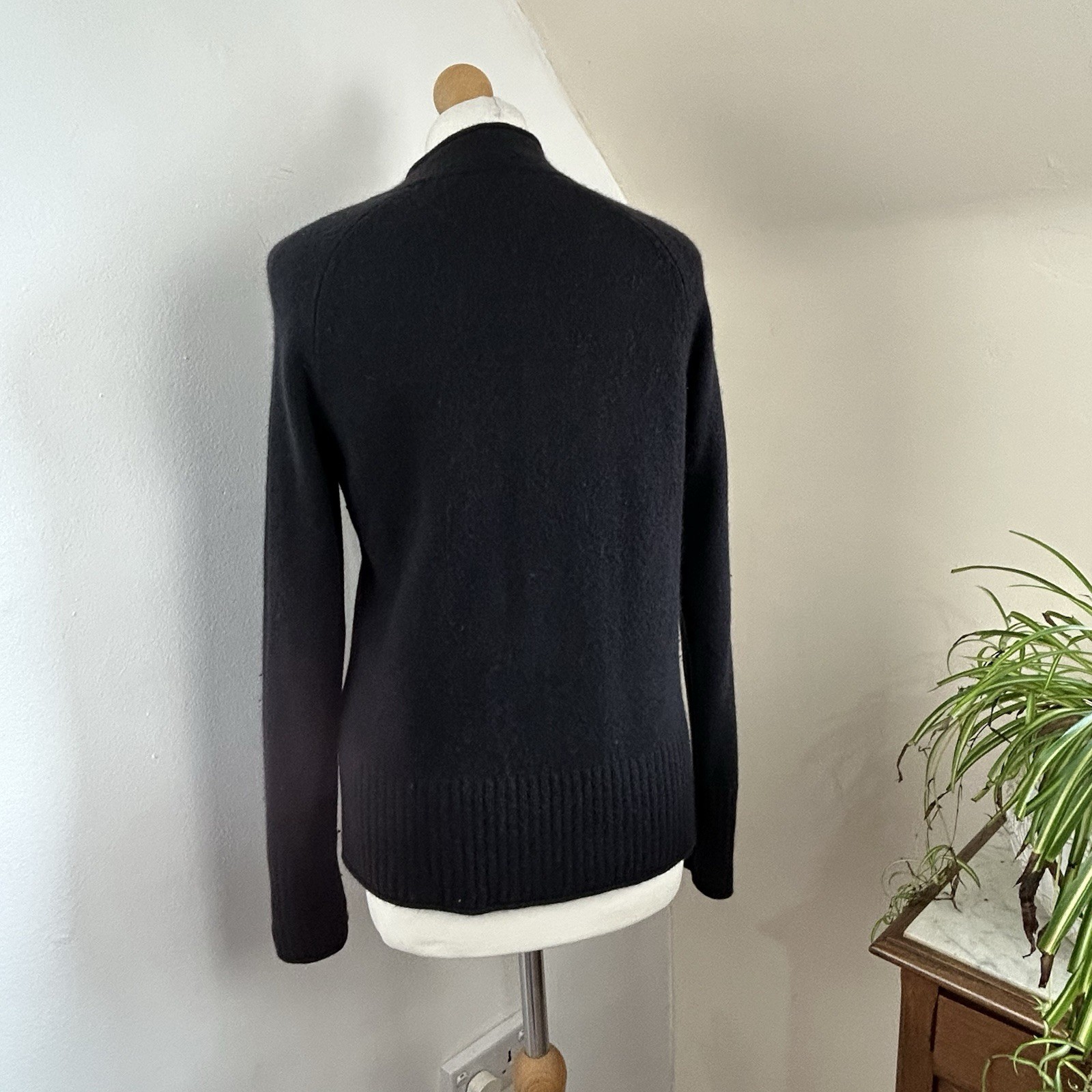 Apanage Wool Alpaca Black Jumper Size 14 Knit Pullover Button Casual