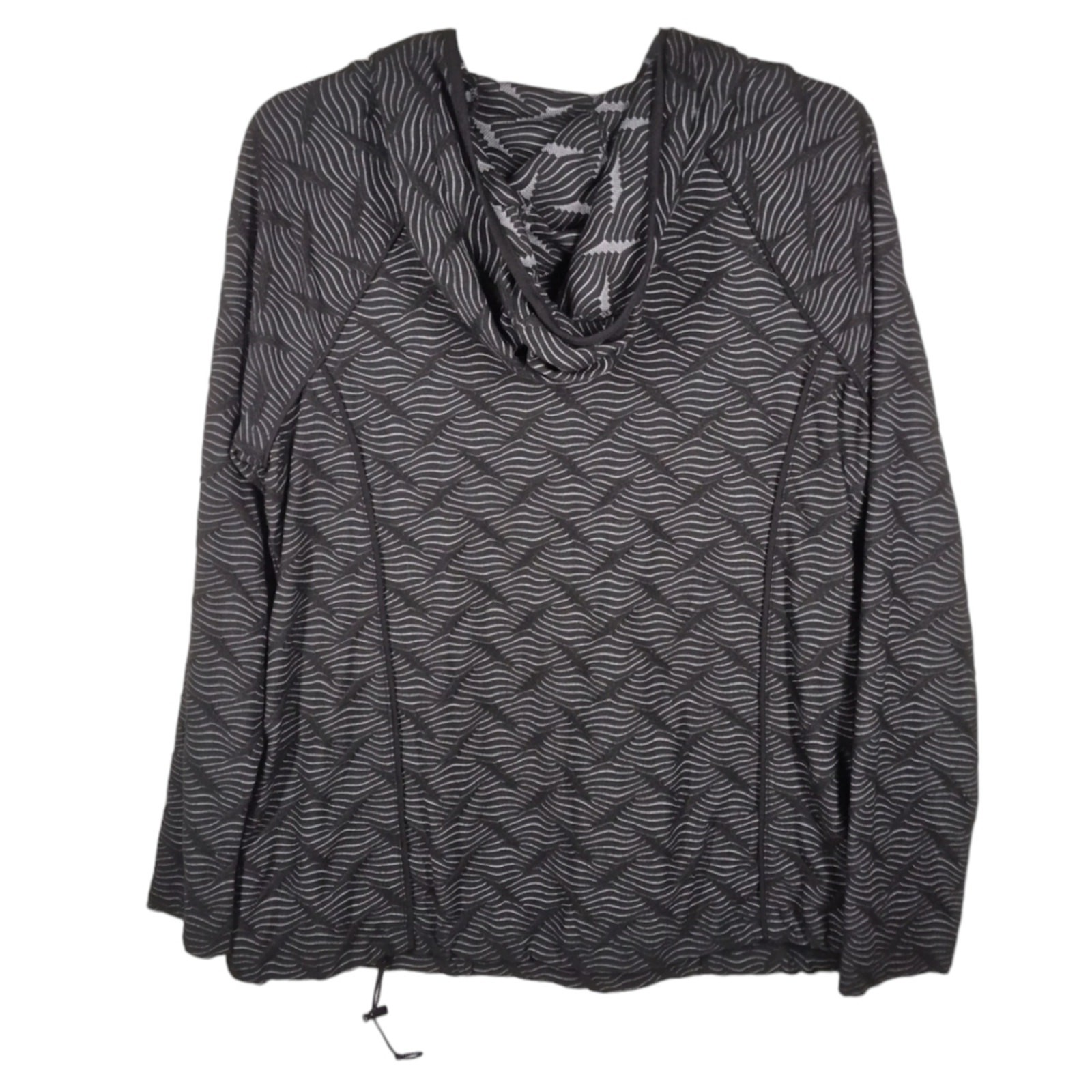 LOGO Lotus Lori Goldstein Hooded Textured Long Sleeve Shirt size Large