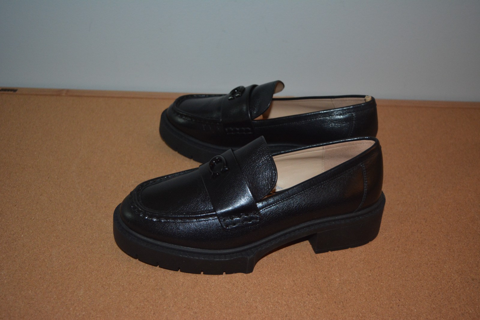 NEW Coach Leah Platform Loafer Black Women’s Size 8 new in box