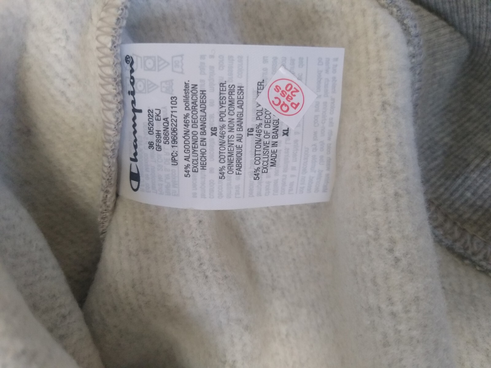 Champion powerblend graphic pullover hoodie mens XL oxford grey