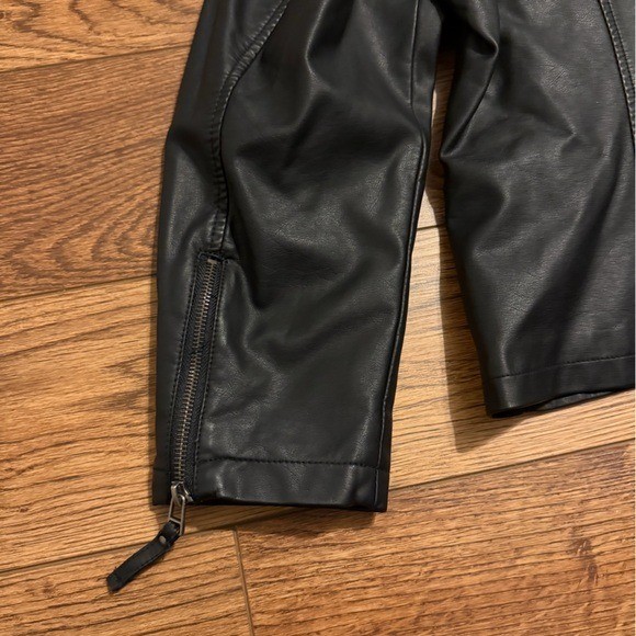 Max Studio Womens Black Faux Leather Moto Biker Jacket Size L 6W14L23