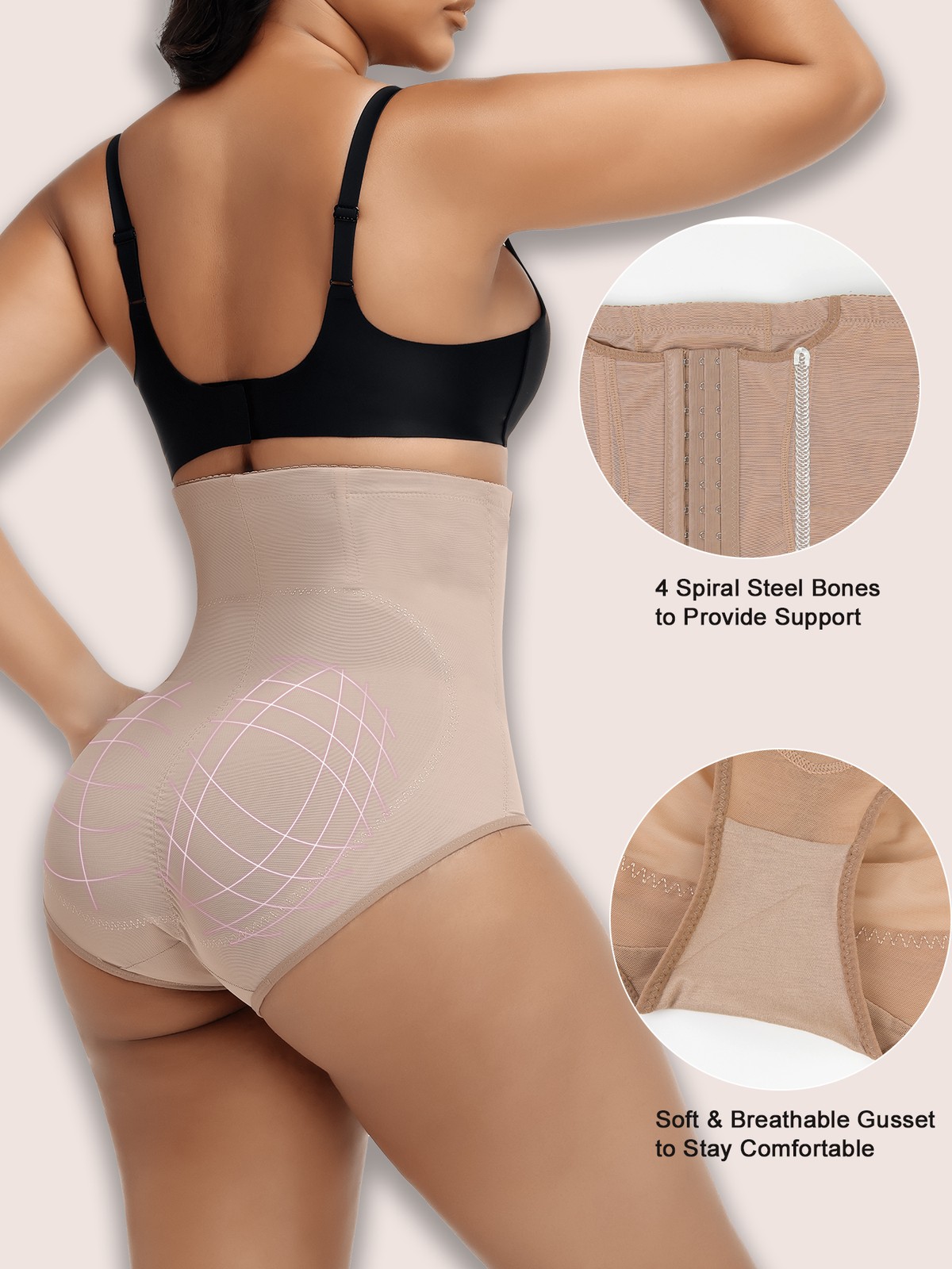 Women High Waisted Butt Lifter Shapewear Panty Girdle Tummy Control Body Shaper