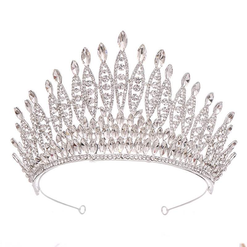 9cm Tall Large Full Crystal Wedding Queen Princess Prom Tiara Crown 12 Colors