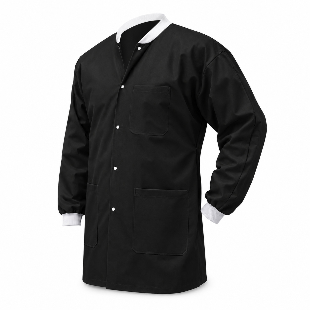 10x SMS Disposable Lab Jacket 3-Pocket Hip Length Knit Collar & Cuffs Dental