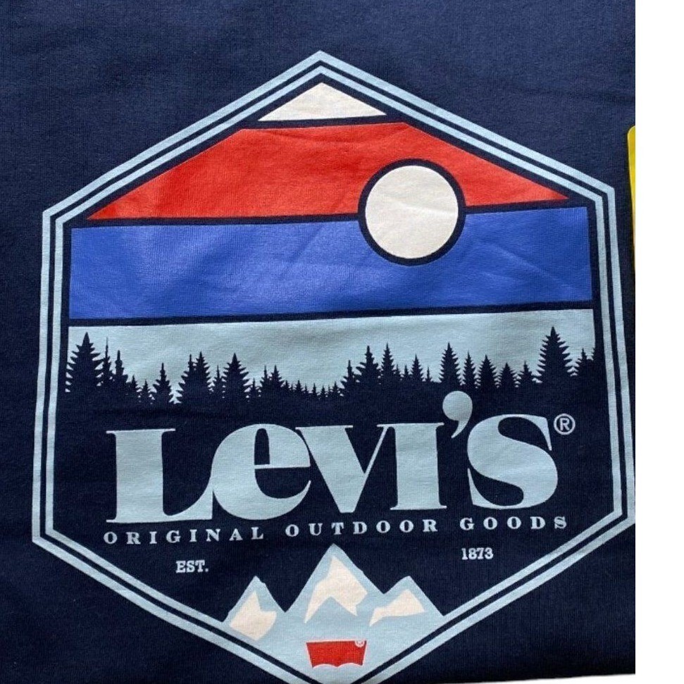 Levi’s Graphic T-Shirt 2-Pack Kids Size S 8 Navy Olive New Batwing Mountain