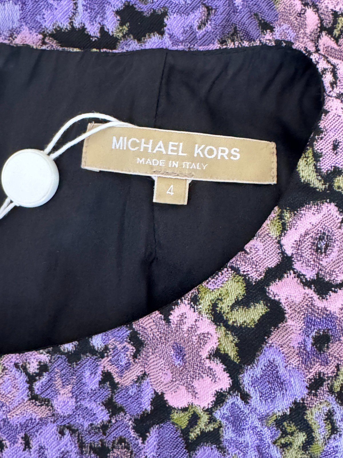 $1.7K Michael Kors Collection Jacquard Lilac Floral Dress 4 US 40 S Lined Runway