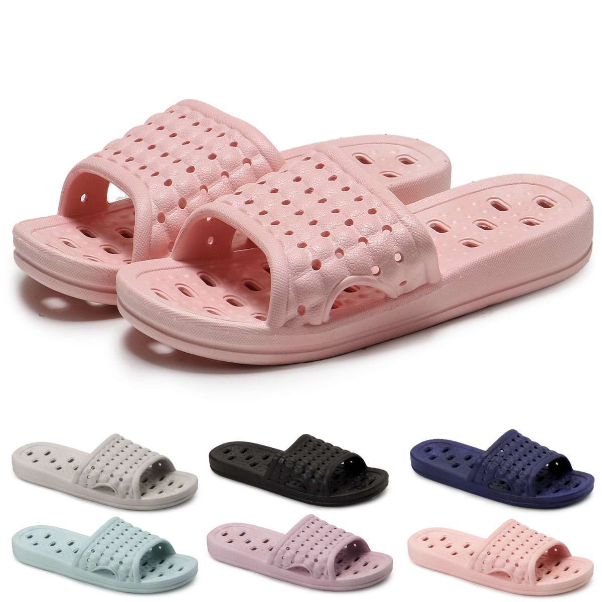 Unisex Shower Sandal Slippers w/ Hole Quick Drying Bathroom Gym Soft Sole shoes