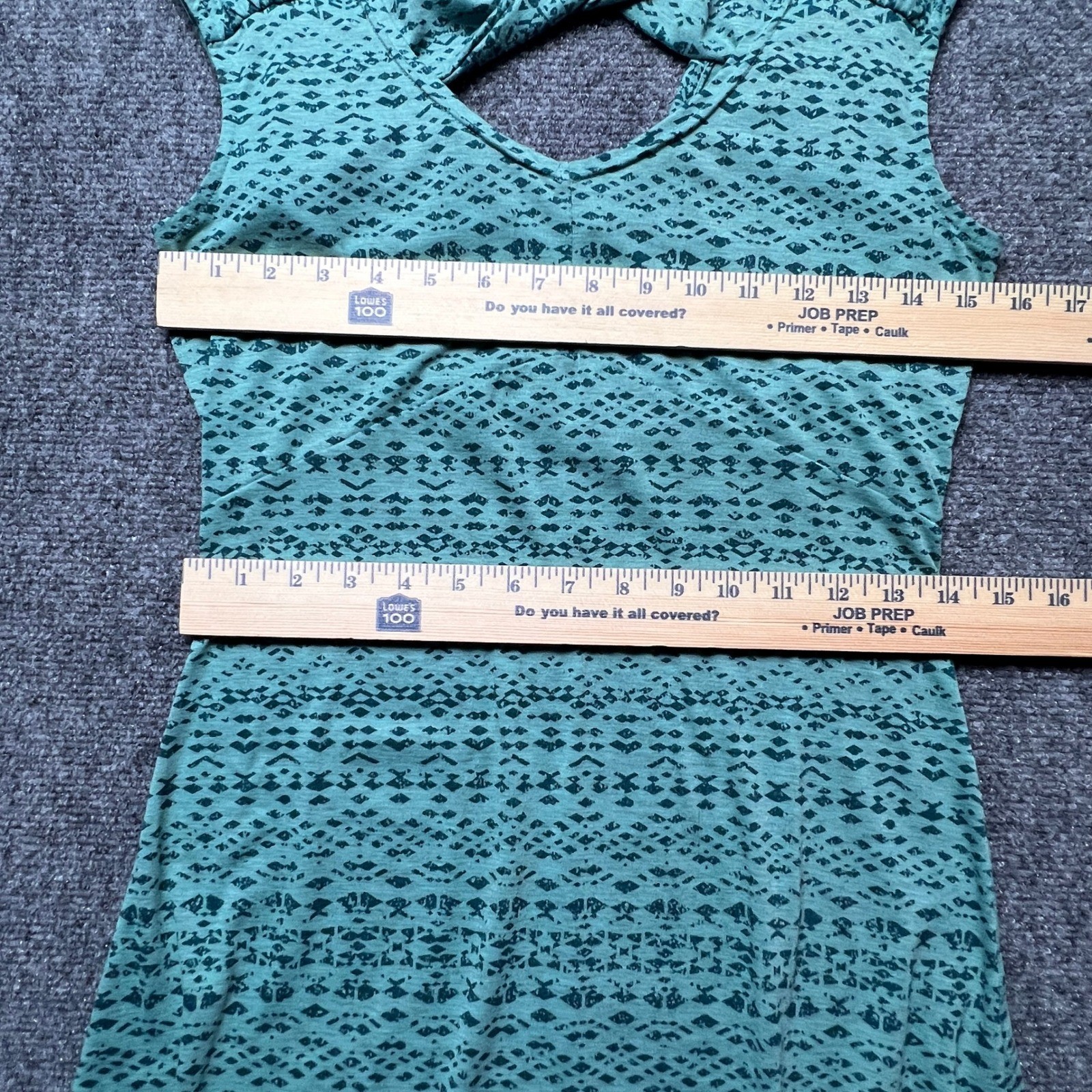 Marmot Green Geometric Print Sleeveless Keyhole Back Active Dress Womens XS