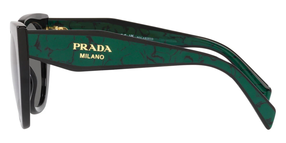 Prada PR 14WS 1AB5Z1 Black – Green 52mm Sunglasses / New / Authentic