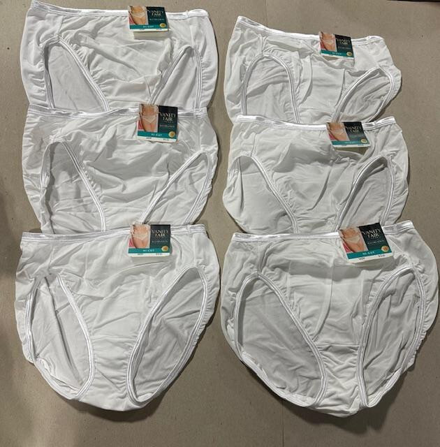 6 Pairs Vanity Fair Illumination HI-CUT briefs WHITE 13108 Sz – 6 7 8 9