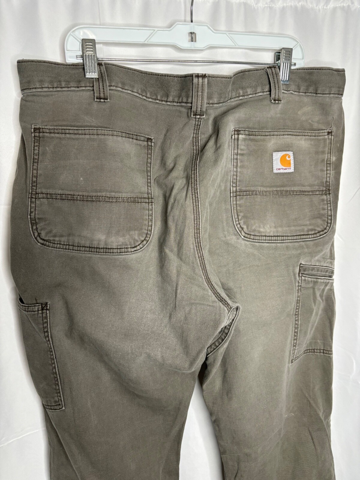 Carhartt Double Knee Work Pants 102802-217 Gray Relaxed Fit Flex Rugged 38 x 32