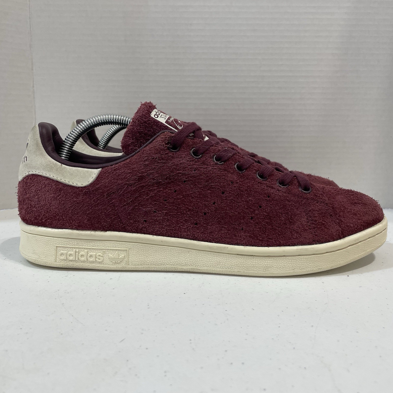 adidas Originals Mens 9.5 Stan Smith Maroon Shaggy Suede 2016 S82247 Tennis Shoe