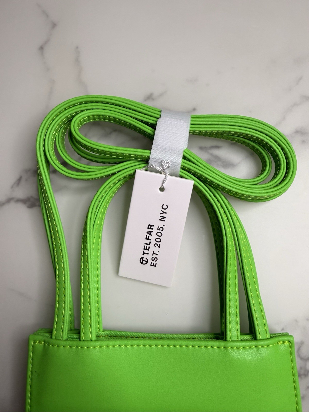 TELFAR Shopping Bag Highlighter Green Small Designer Bag