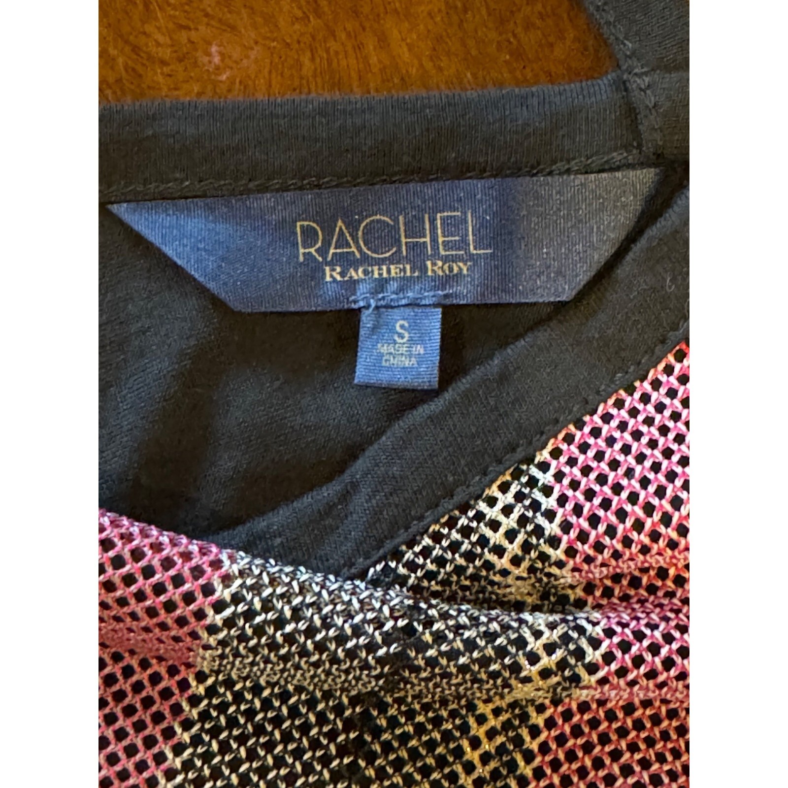 Rachel Roy Shirt Women Small Purple Black Striped Mariposa Metallic Top NWT