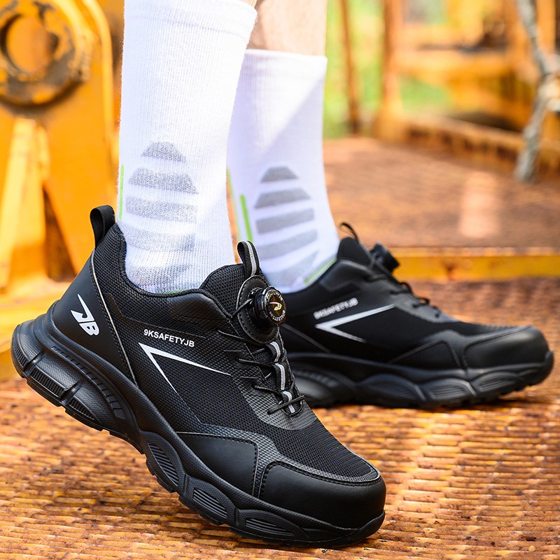 Men Work Safety Shoes Steel Toe Rotating Buckle Indestructible Non-slip Sneakers