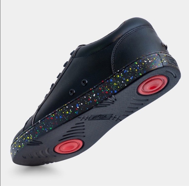 Fuego Low Top Lightweight Dance Sneakers, Size 4Y / 4 M / 5 W US, Black Splatter