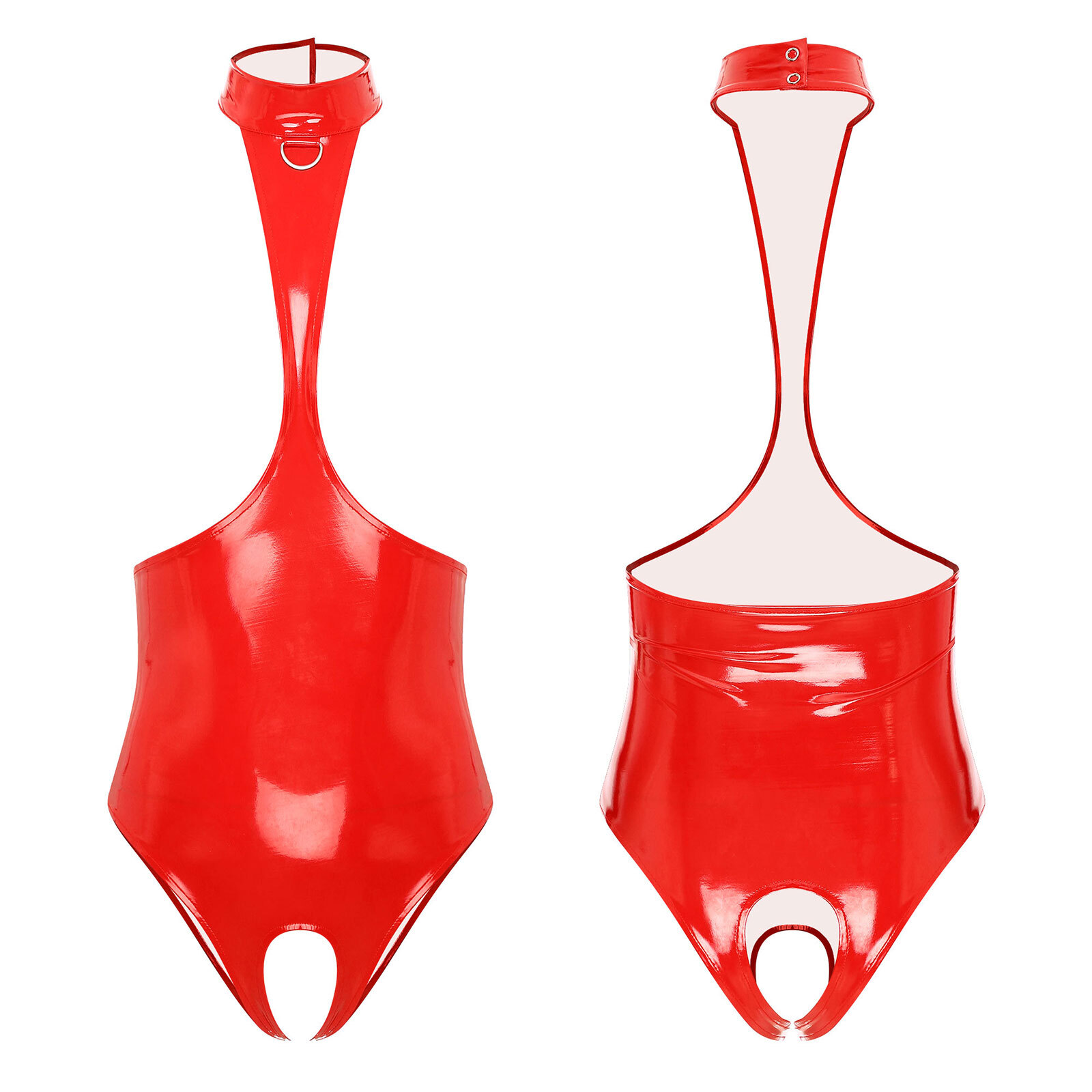 Womens Leotard Babydoll Catsuit Nightwear Bodysuit Wet Look Clubwear Shiny Sexy