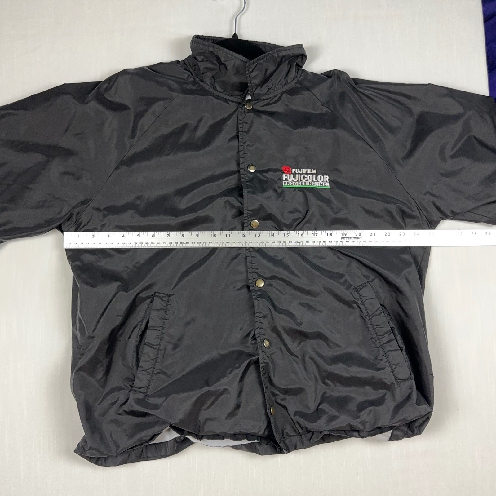 Hartwell Sports Fujifilm Fujicolor Windbreaker Jacket Mens XL Black Vintage 90s