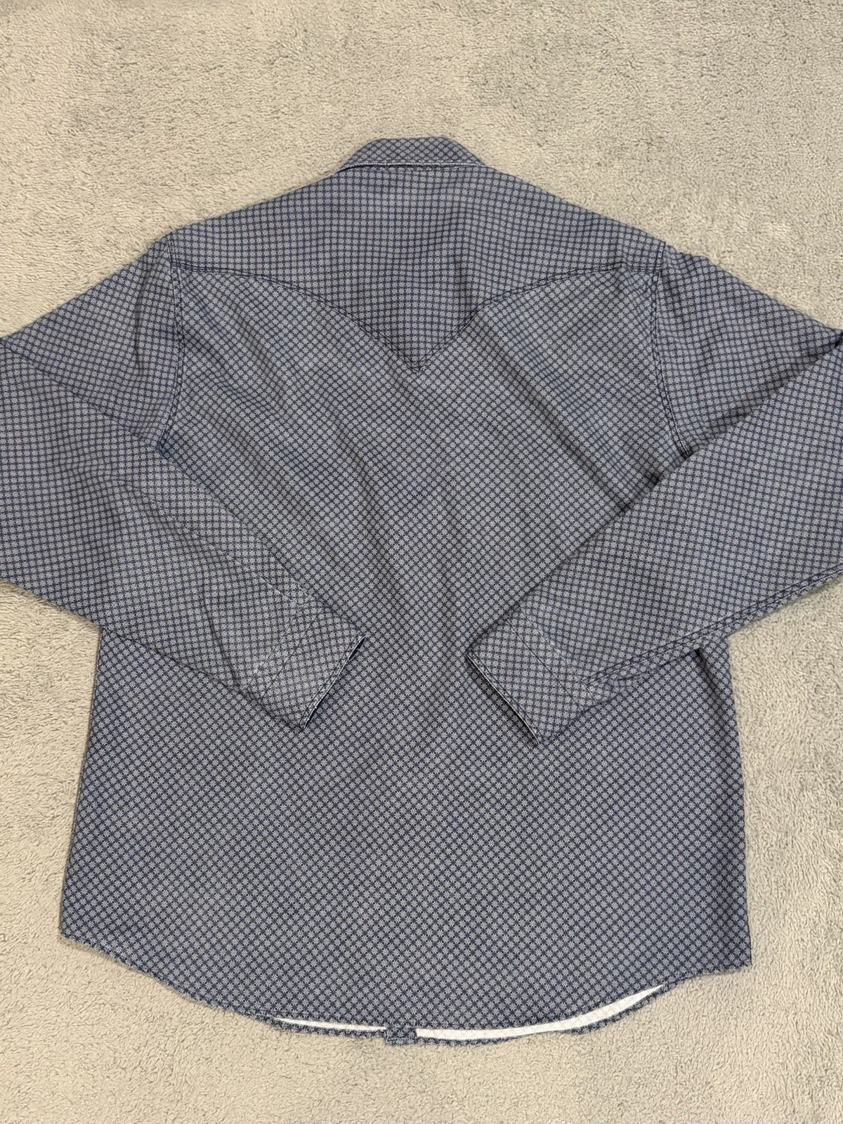 Pinto Ranch YY Western M Pearl Snap Cowboy Herringbone & Geometric Performance