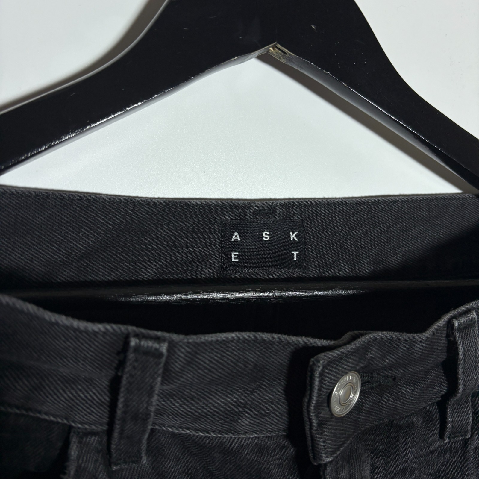 ASKET The Loose Jeans Organic Cotton Denim Baggy Size 32 x 32 Stone Washed Black