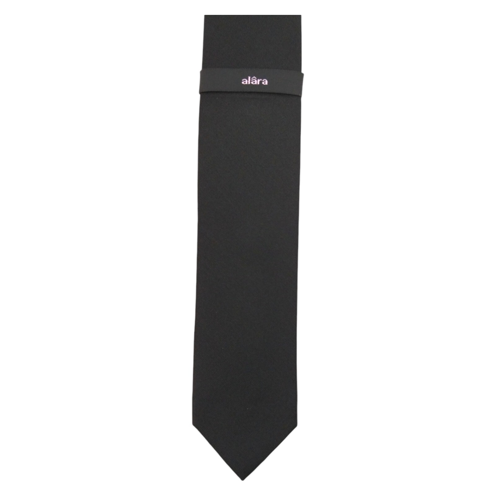 ALARA Mens Black Silk Tie Solid Designer Woven Slim 2.75 Designer Necktie $80