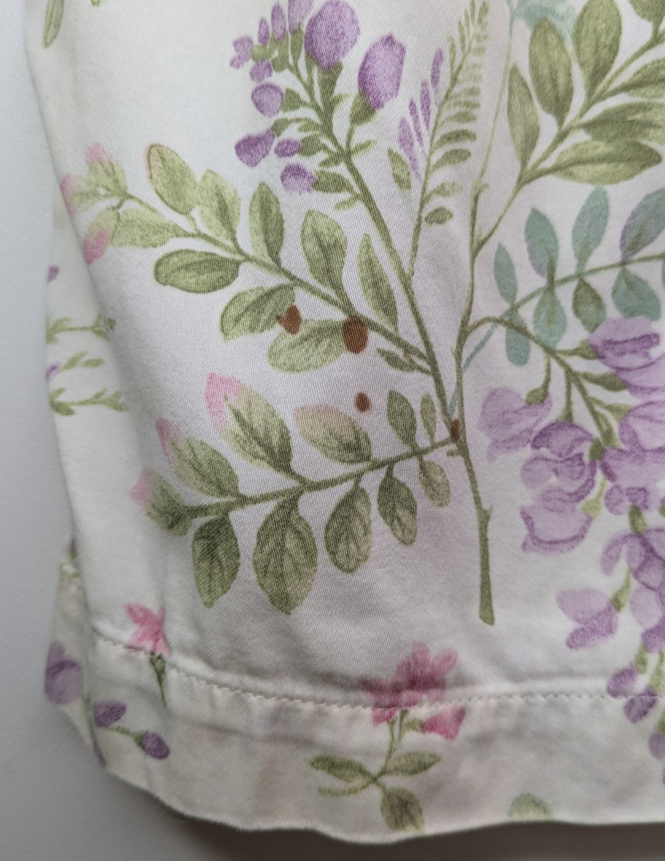 Crabtree Evelyn Pajamas Set Cotton Floral Turkiye Cream Vintage Pocket S Women’s