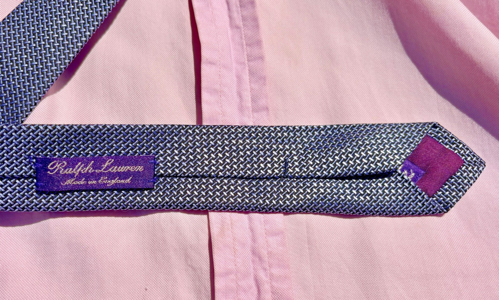 Ralph Lauren Purple Label Woven Violet-Blue Silk Necktie – England – $235.00