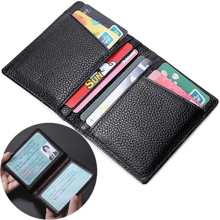Mens Wallet Front Pocket Slim Wallet Genuine Leather ID Holder Card Case US FAST