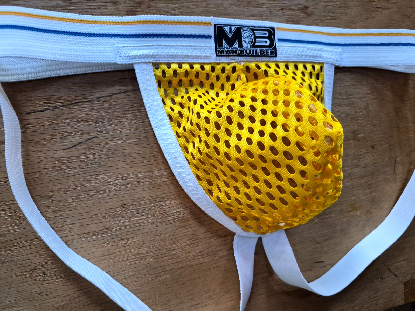 Modern Fit Yellow Mesh Jockstrap, See-Through Jock, Retro Athletic Supporter