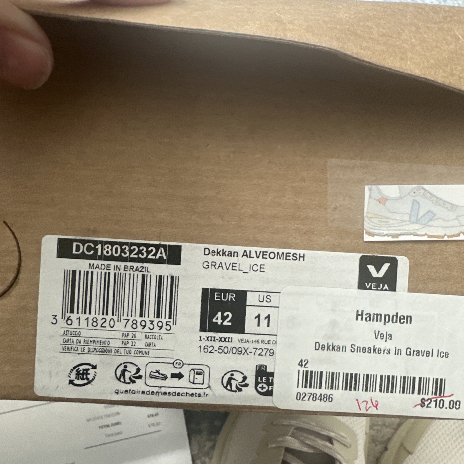 VEJA Natural White Gravel Ice Sneakers Size 42 – 11 NEW In Box Retail 210$ FAST