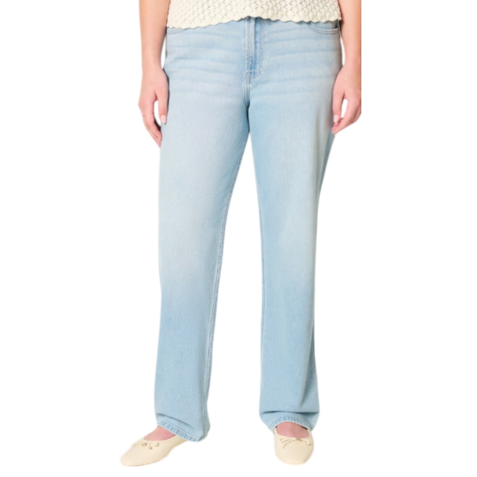 Hollister High-Rise Light Wash Straight Jeans NEW