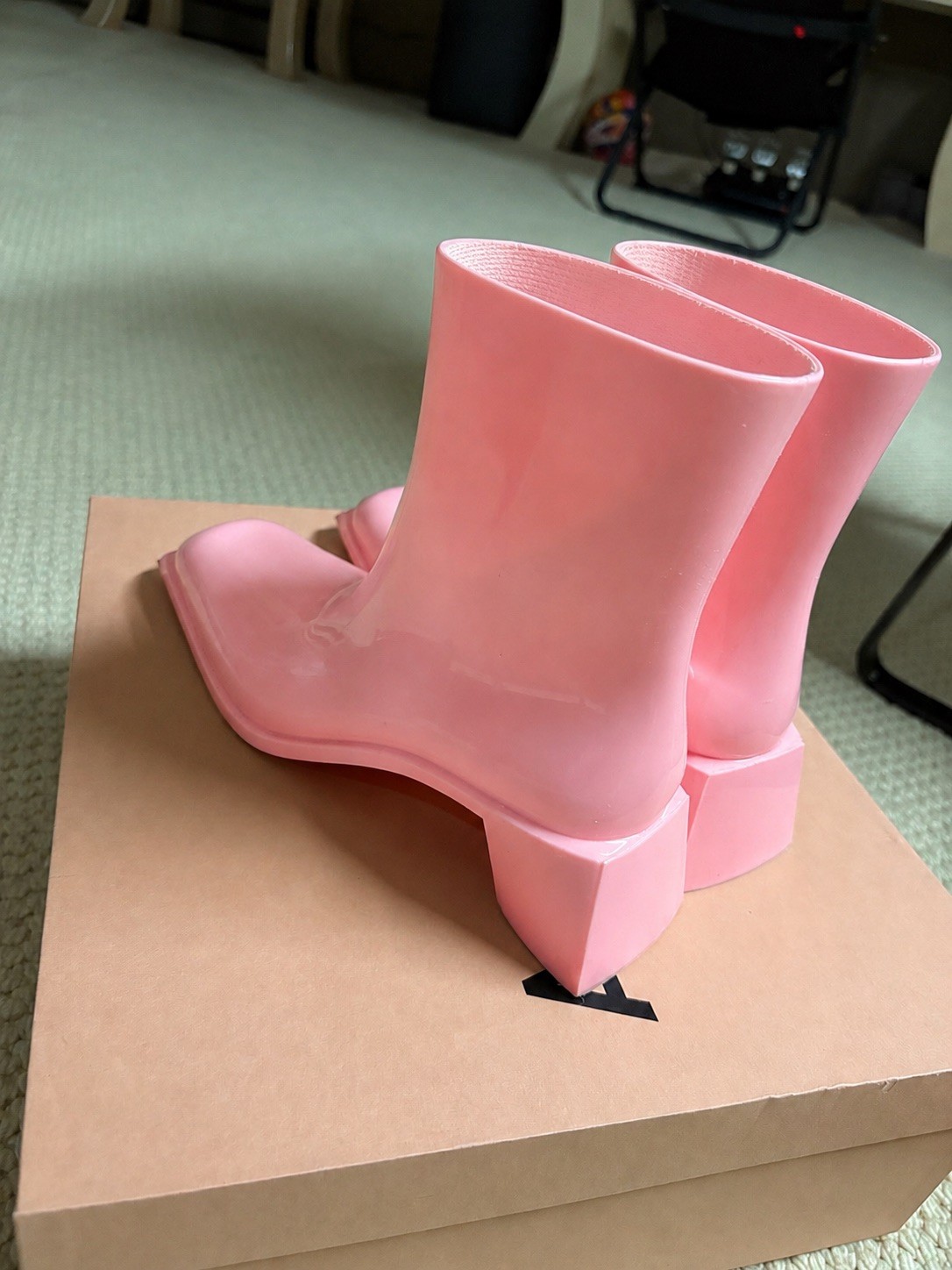 Acne Studios Soap Boot W Pale Pink Rubber Ankle Boots EU 37 US 7 AD0682