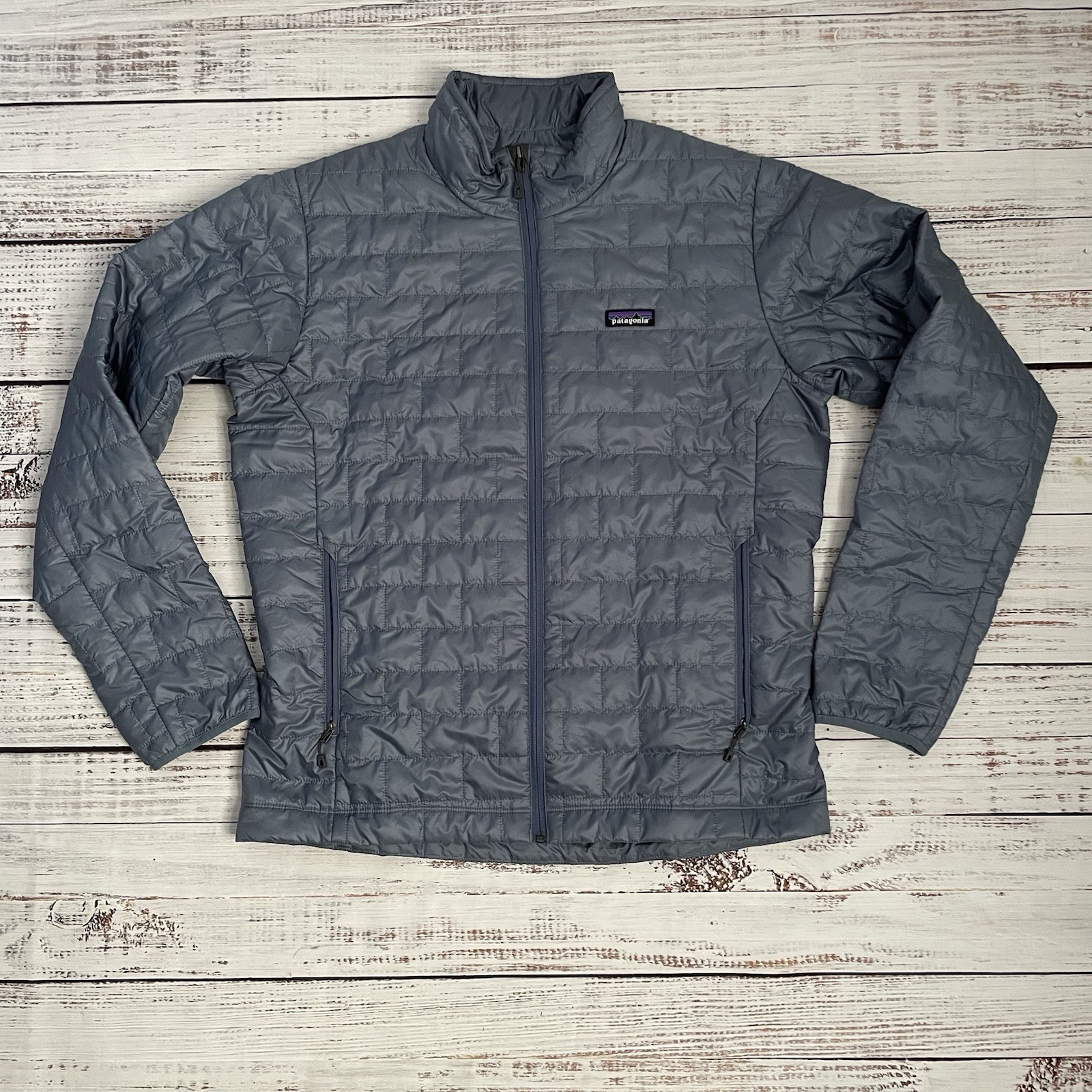Patagonia Nano Puff Utility Blue Full Zip Lightweight Men’s Puffer Jacket Large