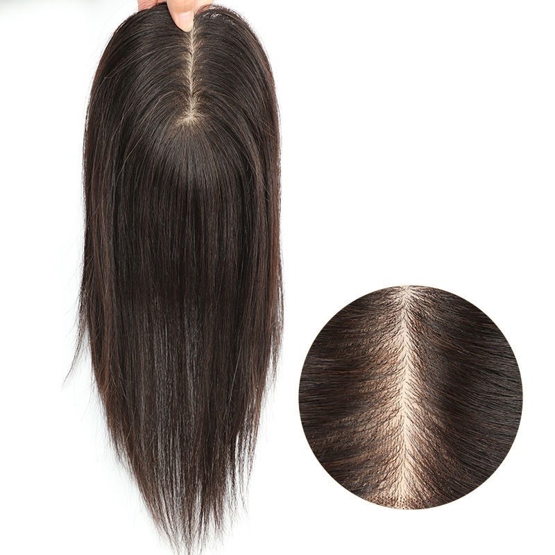 2.36″x4.7″Free Parting Silk Top 100% Real Human Hair Topper Clip in 6″, 8″, 12″