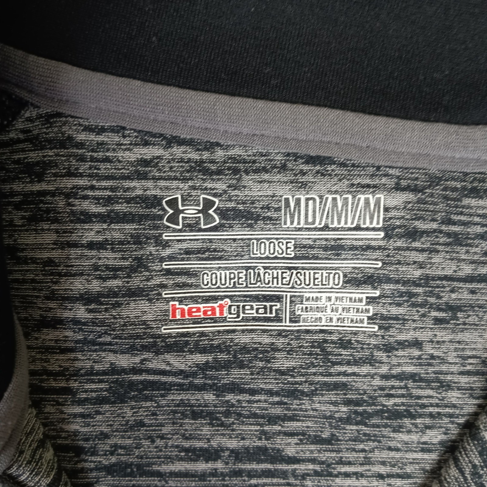 Under Armour Mens Medium HeatGear 1/4 Zip Pullover Grey Space Dye 1242220