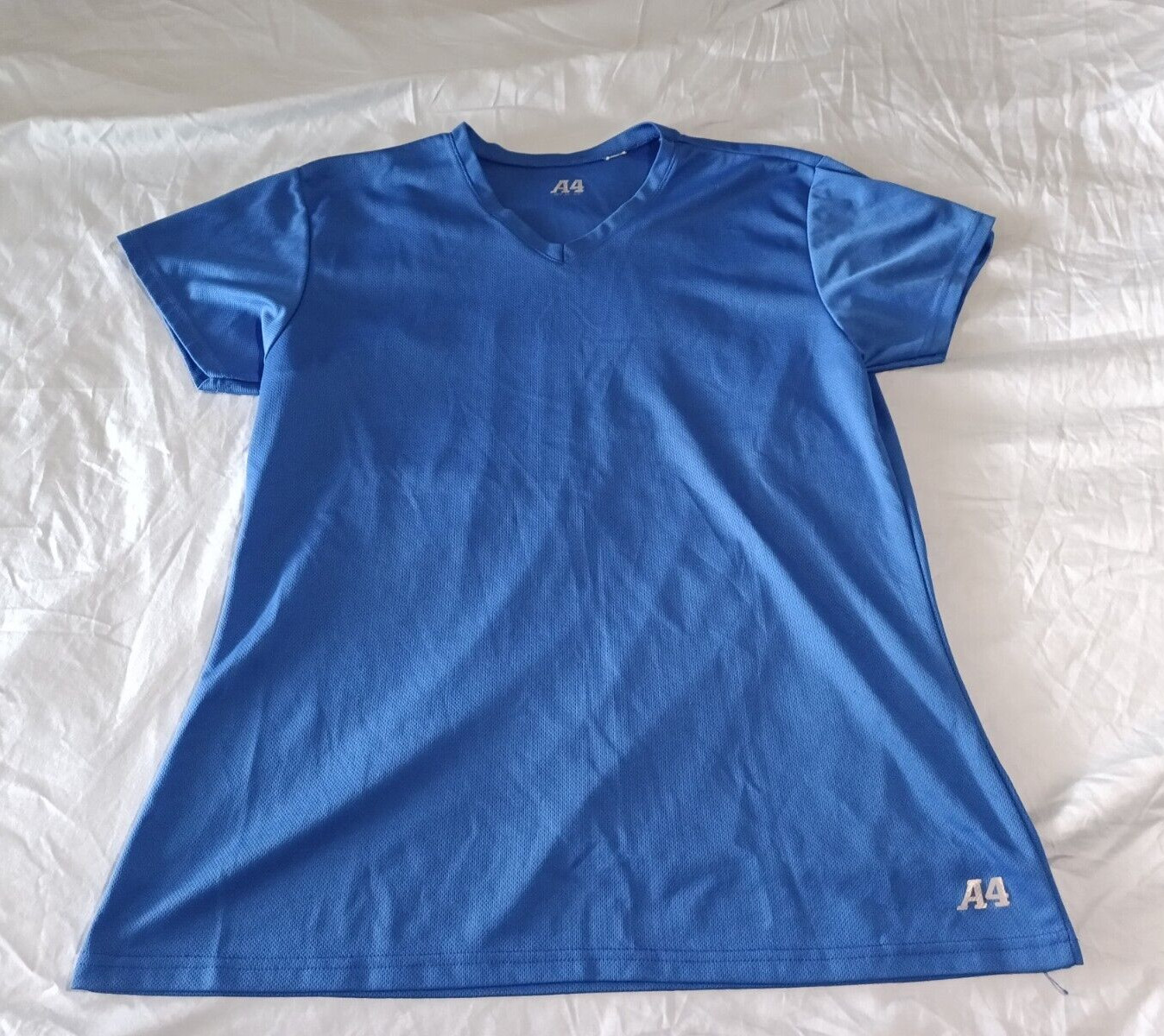 A4 Mens Short Sleeve Bird’s Eye Mesh Liga Soccer Polyester Jersey T-Shirt XL