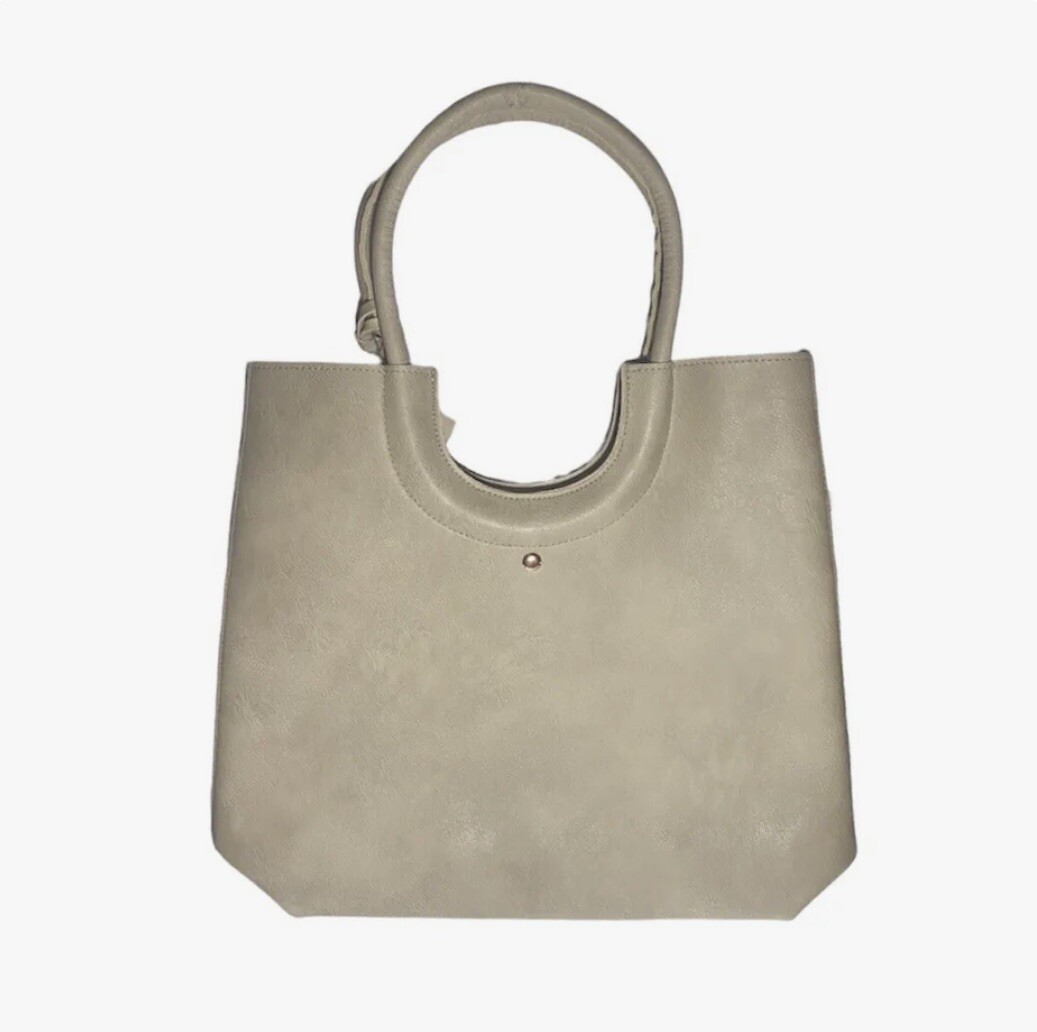Spacious Stone Purse Deep Pockets Top Handle Snap Closure with Dust Bag