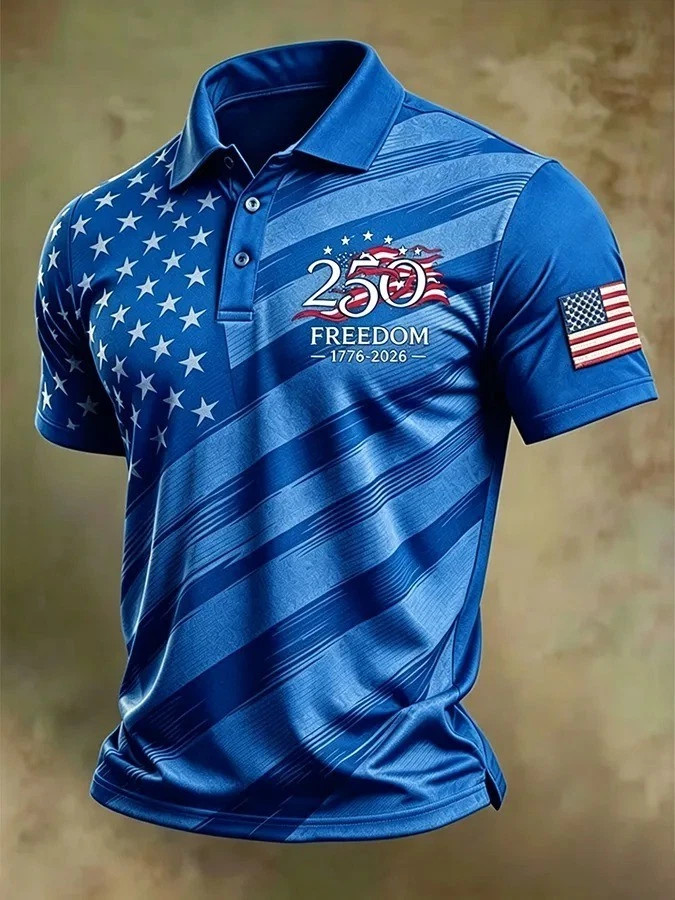 American Flag Patriotic Polo Shirt 250th Anniversary Polo Shirt 1776-2026 #6