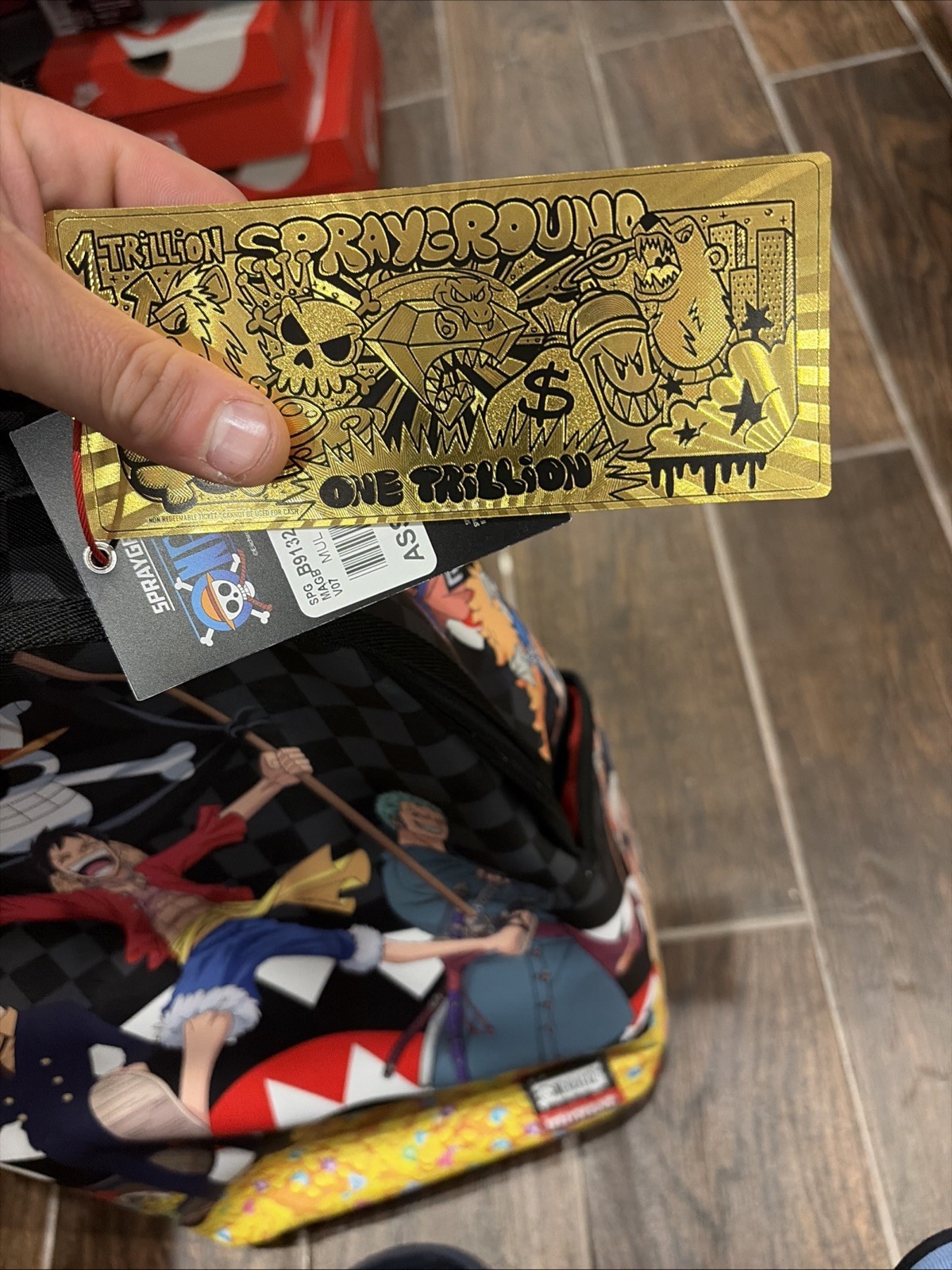 Sprayground One Piece TREASURE HUNT Backpack New Black Bookbag School Bag Rare