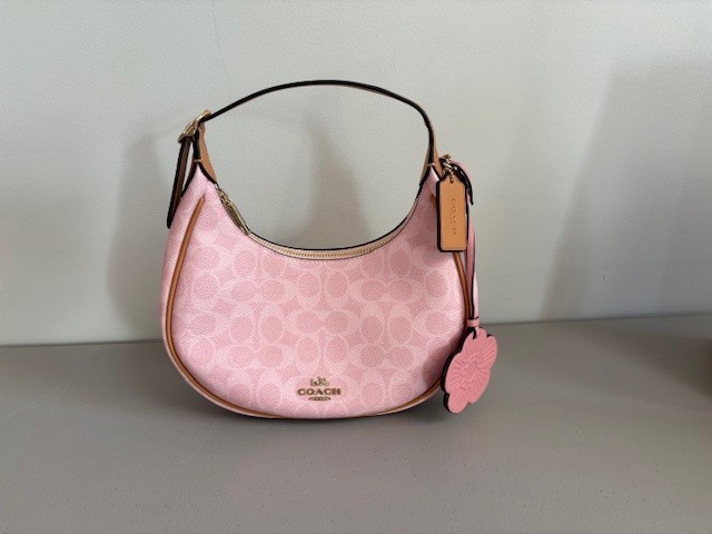 Coach CDW86 Emily Shoulder Bag Signature Canvas Powder Pink