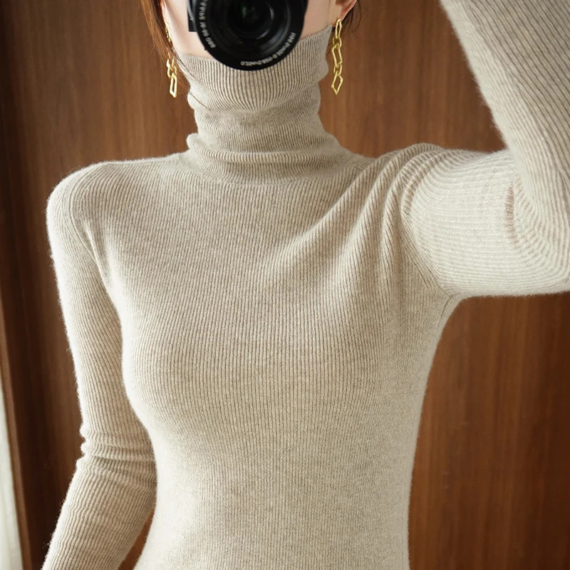 2026 Autumn Winter Turtleneck Sweater Women Thick Warm Soft Female Slim