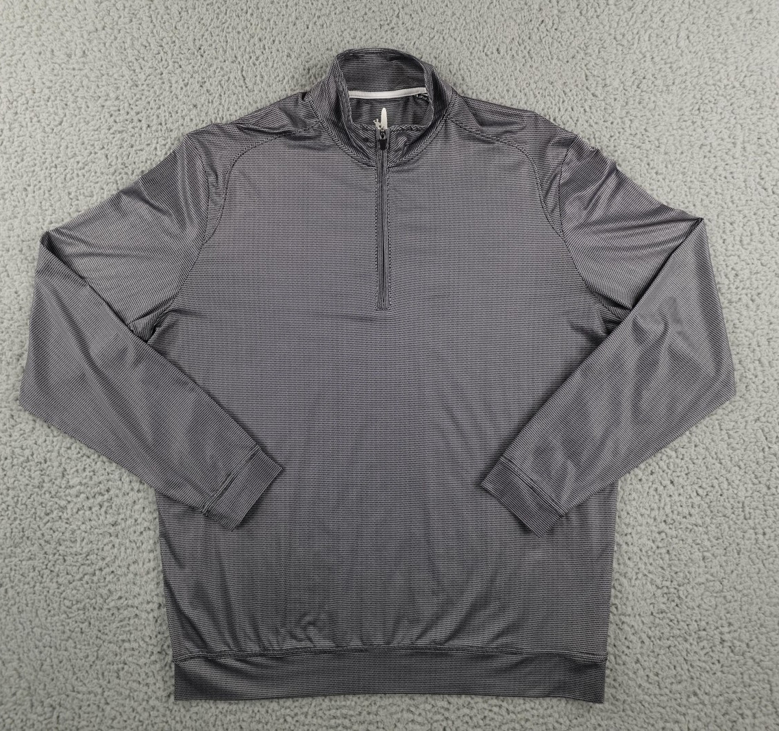 Johnnie-O Pullover Mens Large Black 1/4 Zip Geometric Golf Performance Jersey