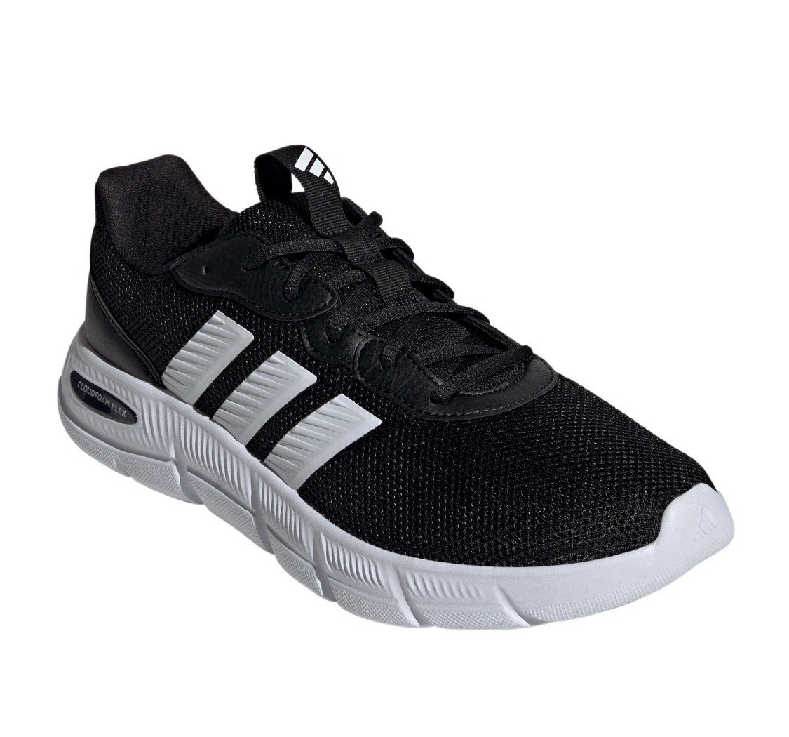 NEW ADIDAS Cloudfoam Flex Laces Sneaker Men’s Black/White Shoes Size 9.5