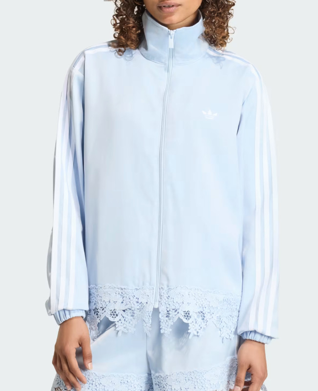 adidas Originals Satin Lace Firebird Track Top Loose Women Casual AsiaFit LD1805