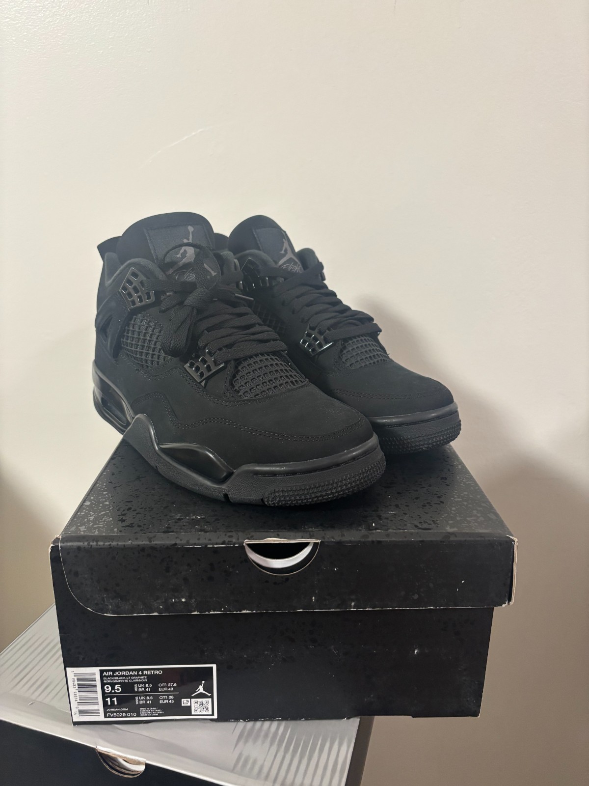 Air Jordan 4 “Black Cat” FV5029-010 Size 9 and 9.5 Brand New With Box